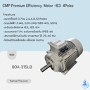 CMP Premium Efficiency  Motor -IE3  4Poles B5 80A